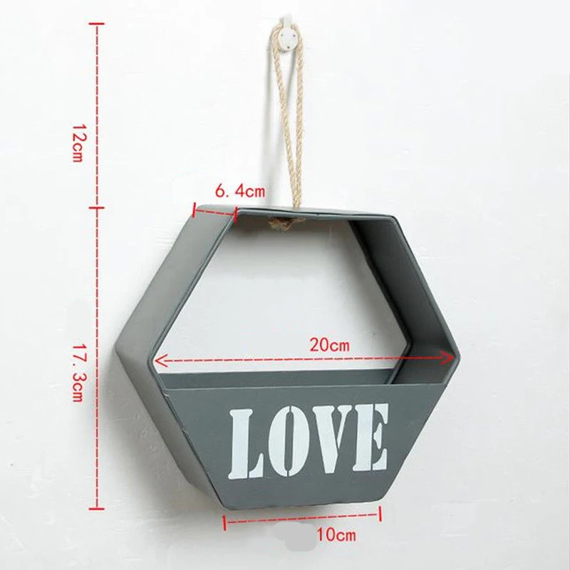 Creative Iron Hanging Planter Wall Window Flower Basket Design Home Decor