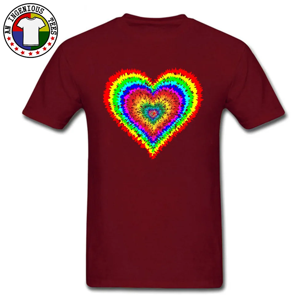 Tie Dye Love Heart Personalized Labor Day 100% Cotton O Neck Mens Tops Tees Tee Shirts Wholesale Short Sleeve Top T-shirts Tie Dye Love Heart maroon
