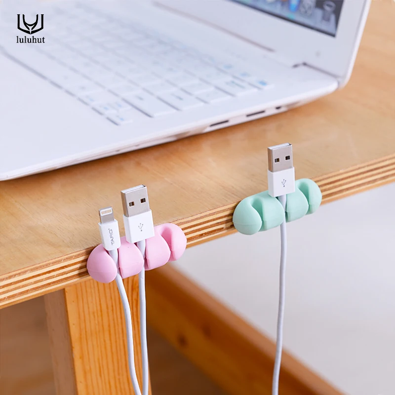 

luluhut 3pcs/set colorful cable wire organizer cord management tidy USB charger holder phone data line wrapped