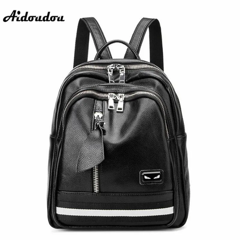 

AIDOUDOU Designer Split Leather Backpack Women Backpacks Preppy Style Travel School Bags For Teenagers Girls sac a dos femme