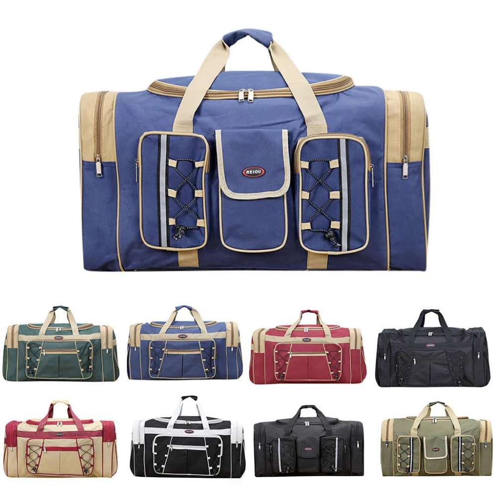 

Fashion Man Women Bag Outdoor Luggage Travel Bag Large Capacity Casual Oxford Backpack solid color portable belt Dropship Y514