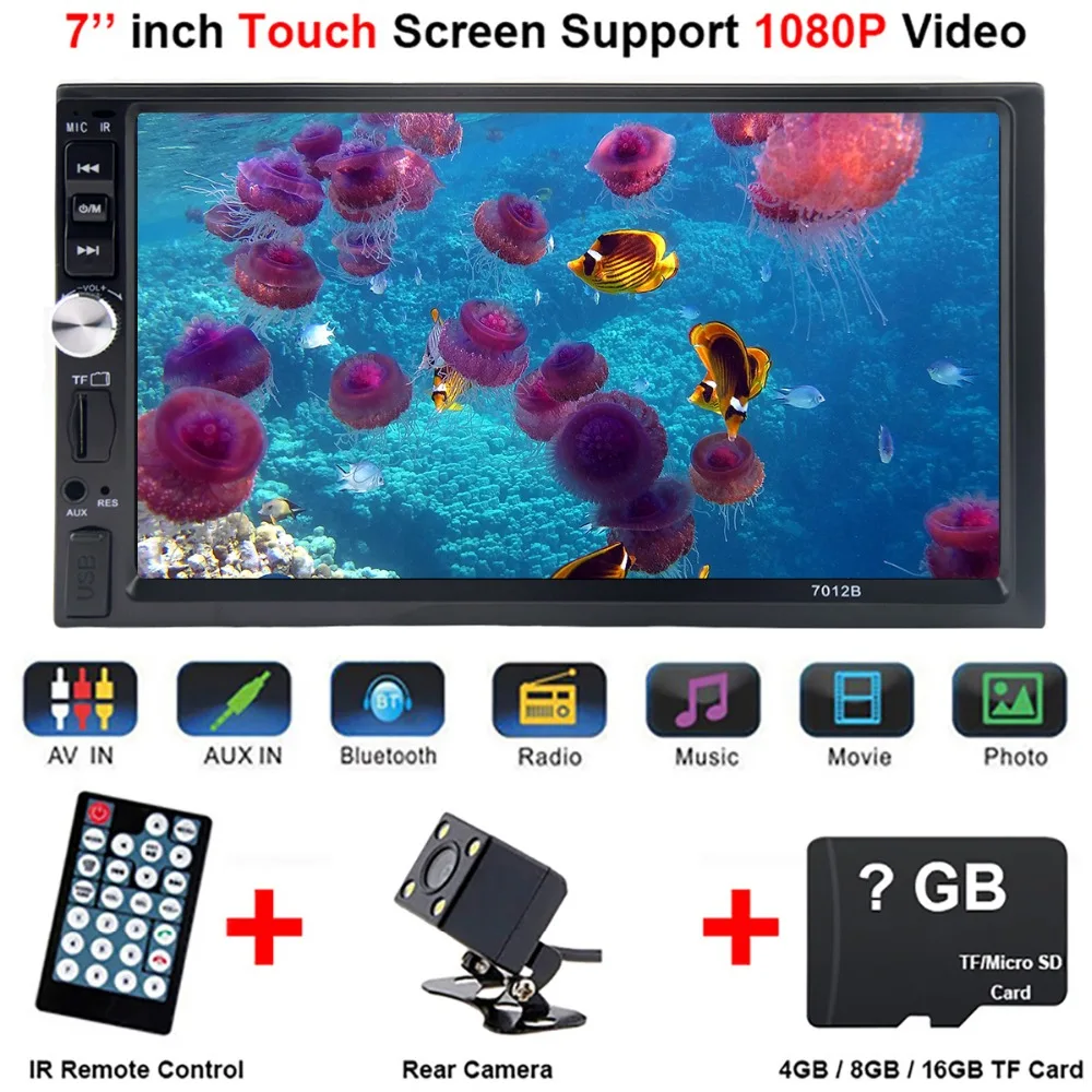 

7" HD Touch Screen 12v radio car cassette player Support Rear View Camera Remote Control Autoradio 2 Din Audio Stereo Bluetooth
