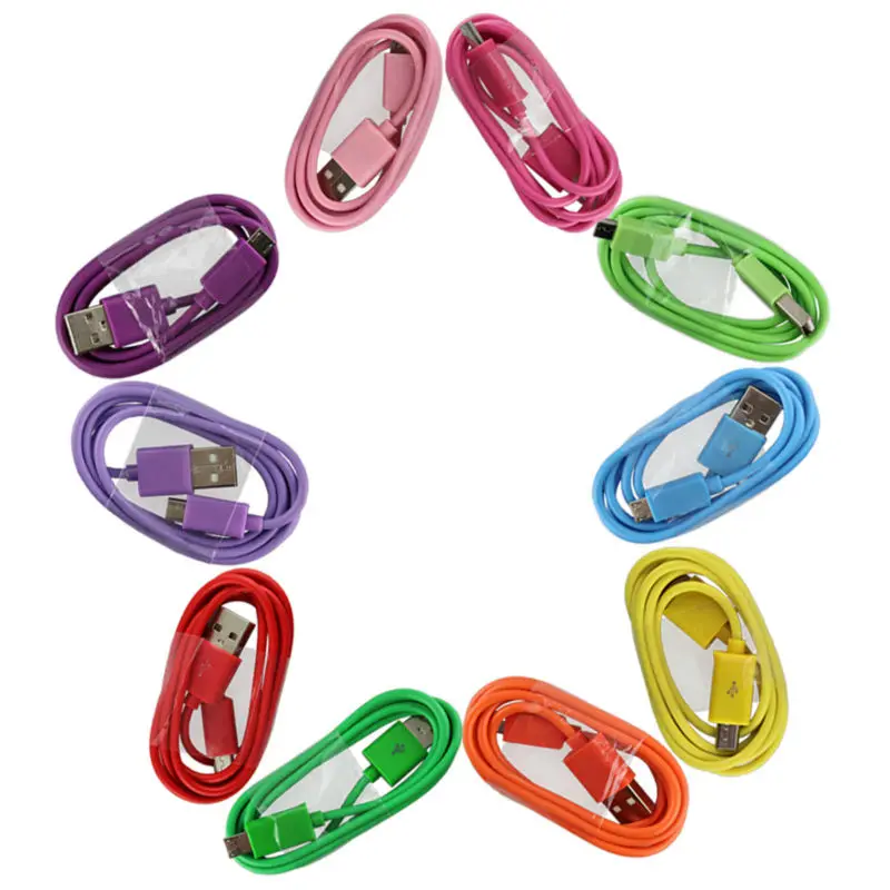 1000pcs color 1m 3ft V8 Micro 5pin usb data cable accessory bundles for