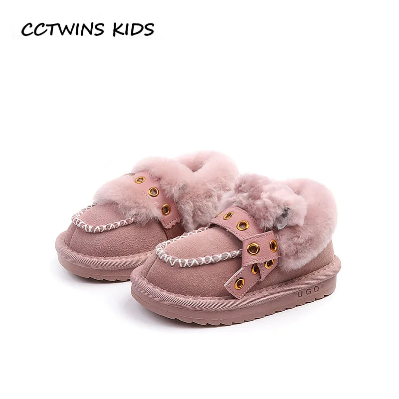 

CCTWINS KIDS 2018 Winter Children Genuine Leather Shoe Baby Boy Brand Warm Snow Boot Girl Fashion Ankle Boot Black CS1587