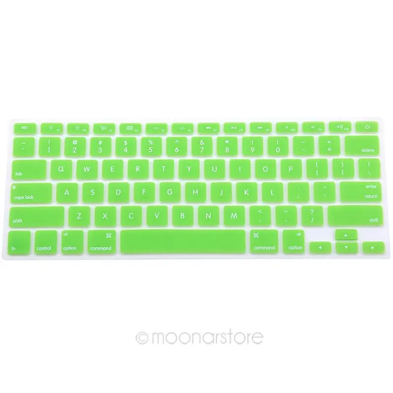 9 видов цветов силиконовая клавиатура защитная пленка для всех Apple Macbook Pro MAC 13 15 Air 13 мягкая клавиатура наклейка - Цвет: Зеленый