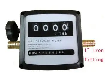 

4 Digital Diesel Fuel Oil Flow Meter Counter with Iron fitting Accuracy 1%