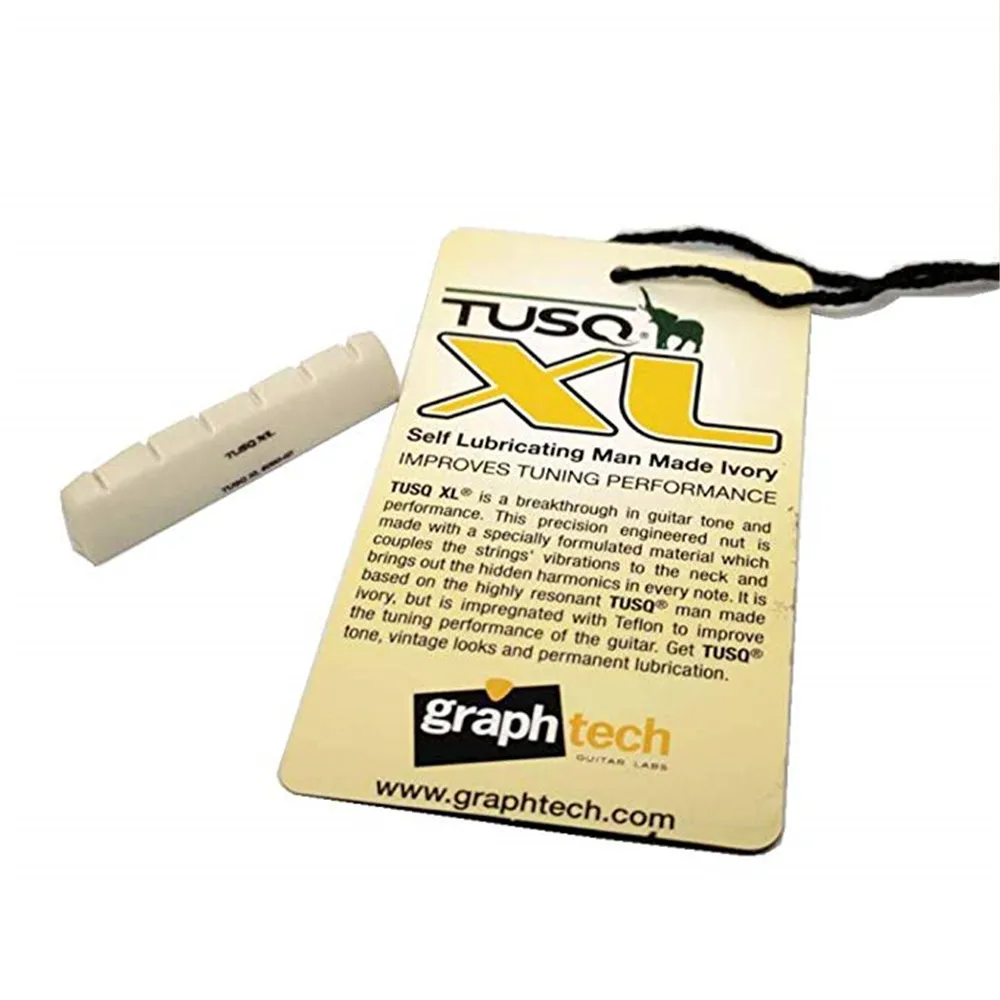 White Graph Tech TUSQ 1//4 Slotted Acoustic Guitar Nut