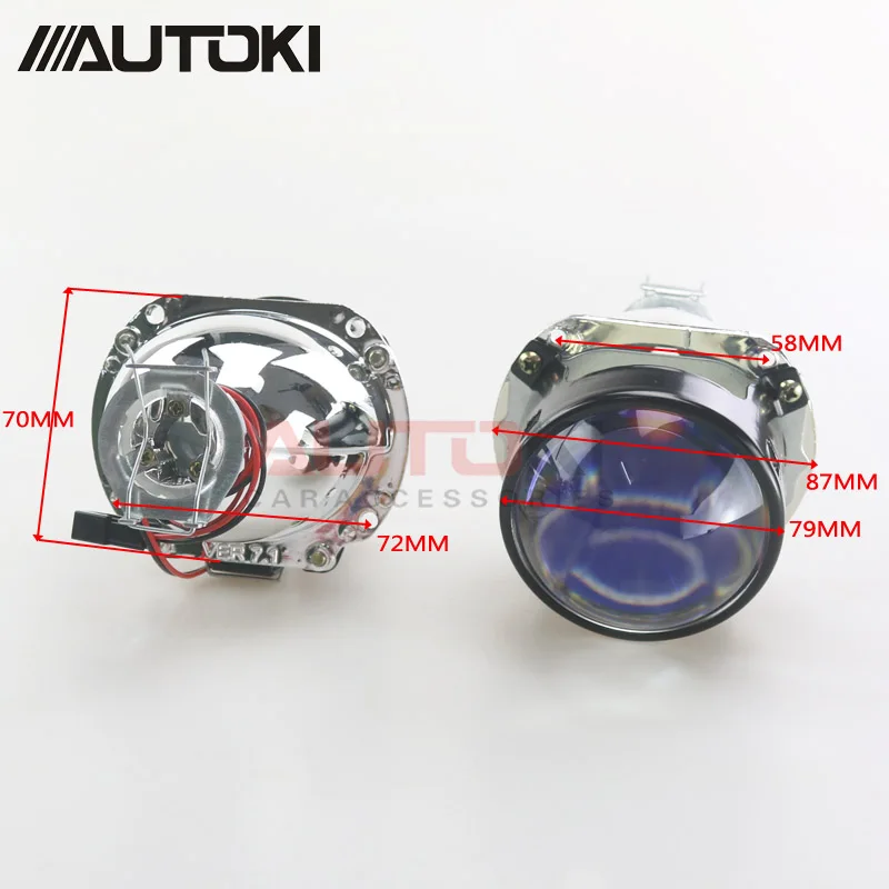 Автостайлинг AUTOKI миниатюрные HID биксеноновые фары 2 5 дюйма проектор с синими