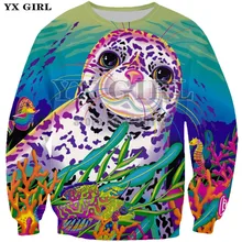 

YX GIRL 2018 Fashion Spring Autumn Men/Women 3D Print Lisa Frank Sportswear Long Sleeve Men Pullover Clothing Hoodies