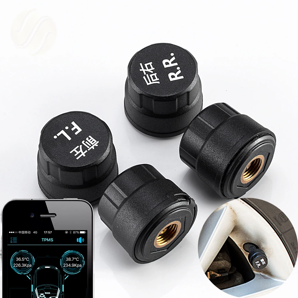 

Viecar Car Tire Pressure Monitoring System BLE PMS Bluetooth 4.0 Phone APP Display Tyre Built-in / External Sensor Android IOS
