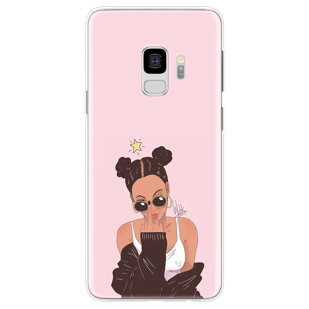 Черный чехол для девочки Melanin Poppin Aba Samsung Galaxy A7 A9 2018 A40 A50 A30 A60 A70 A20 A20e A10 силиконовый