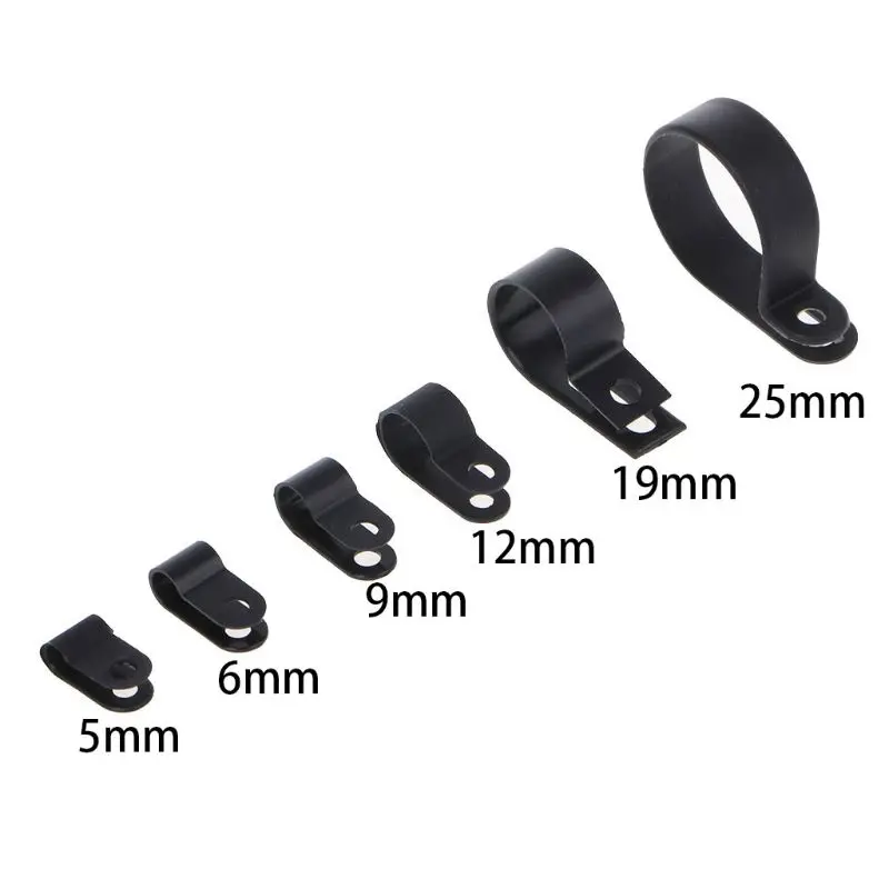 

200pcs Nylon Plastic P Fasteners Clips Clamps Assorted Box For Wire Cable Mounting Hose Pipe Conduit Kit