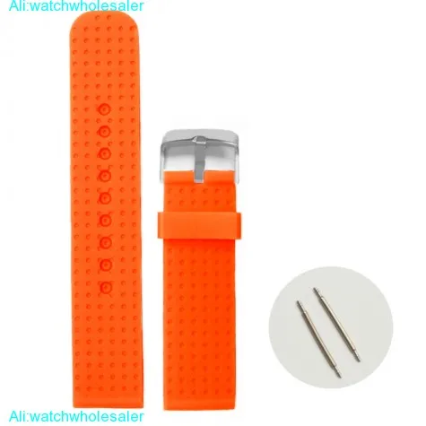 20mm Fancy Orange Silicone Jelly Rubber Boys Girls Watch Band Straps WB1053P20JB