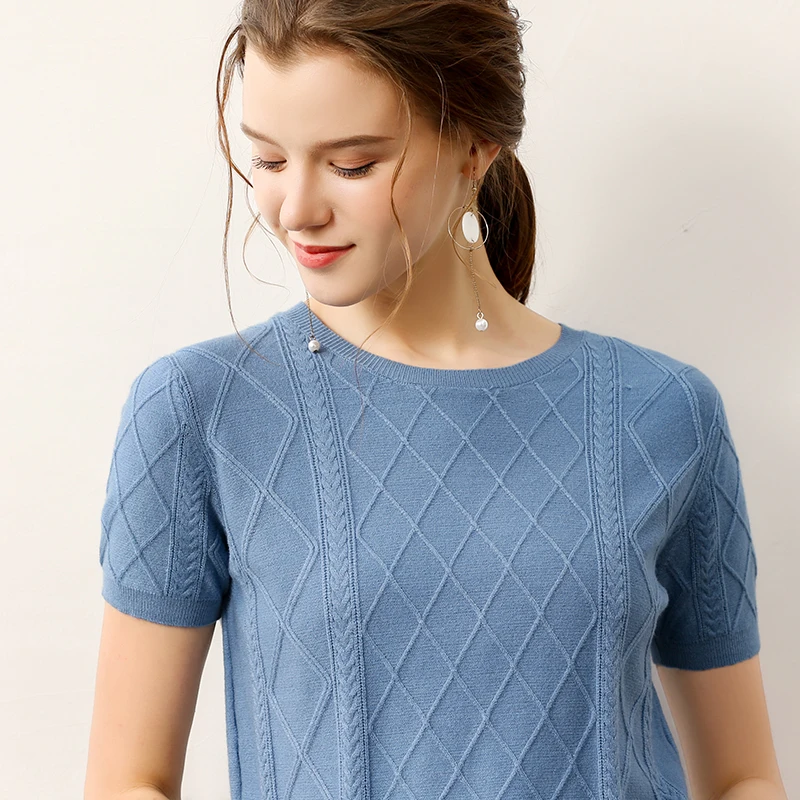 Litvriyh 19 summer women sweaters and pullovers O-neck short sleeve thin female pullover pull femme knitted sweater women jumper