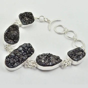 

Black Druzy Bracelet , 22.5 cm, B2860