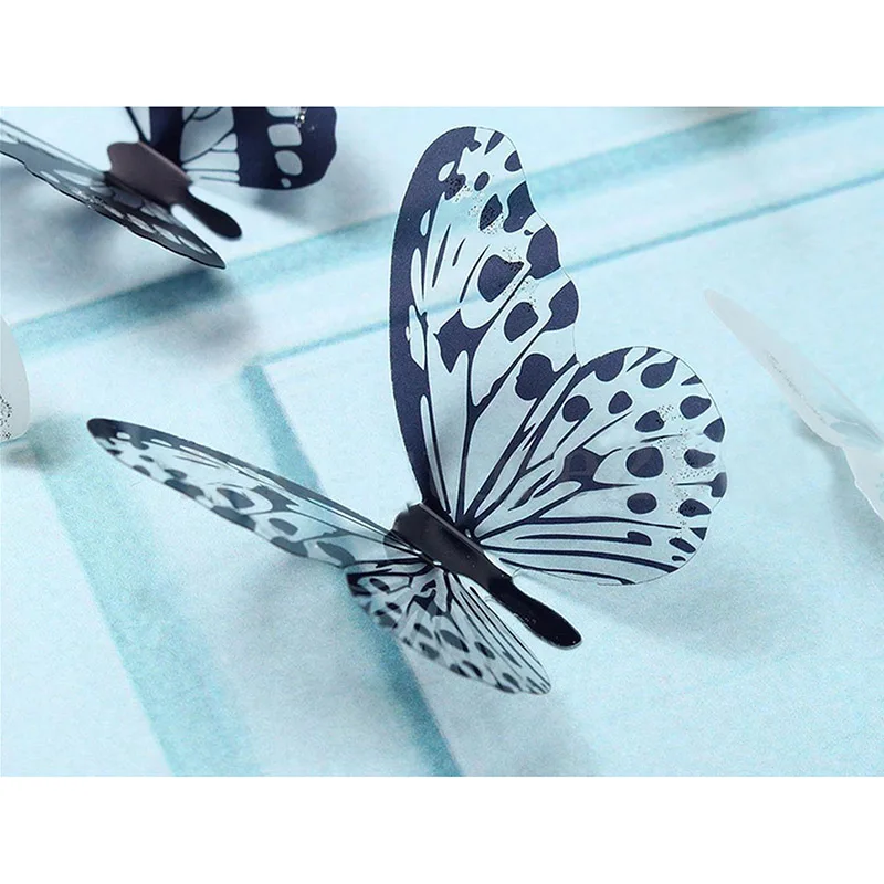 

18Pcs 3D Black And White Butterfly Sticker Art Wall Decal Home Decoration Room Decor KM88