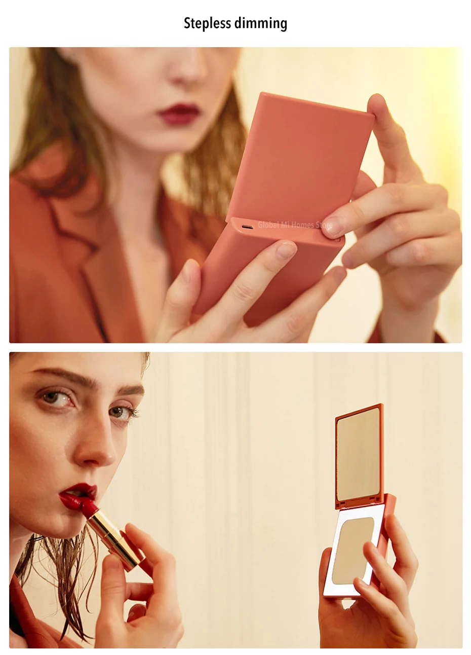 Xiaomi Mijia VH портативный внешний аккумулятор и светодиодный зеркало для макияжа для наружного макияжа Регулируемый двойной Лупа светодиодный Зеркало для любимого подарок 3
