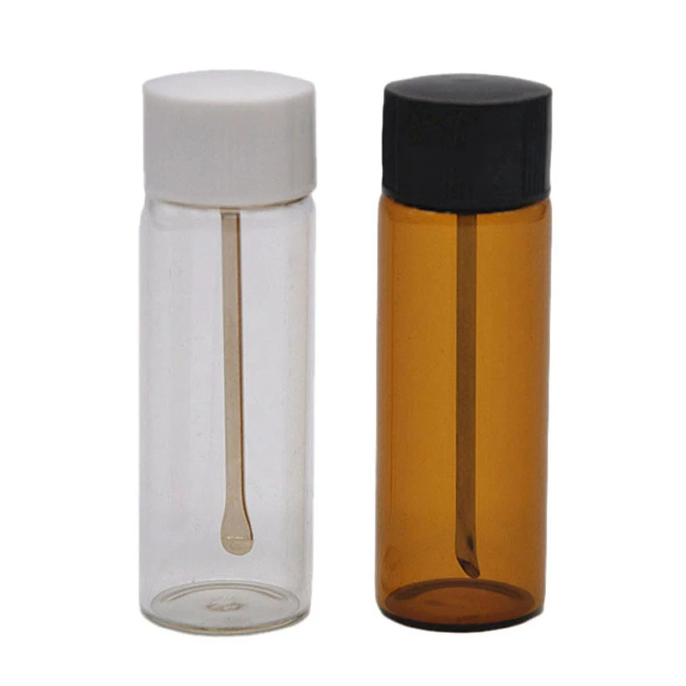 68 мм стеклянная бутылка для снортера, чехол для таблеток, бутылка для снортера с металлической ложкой
