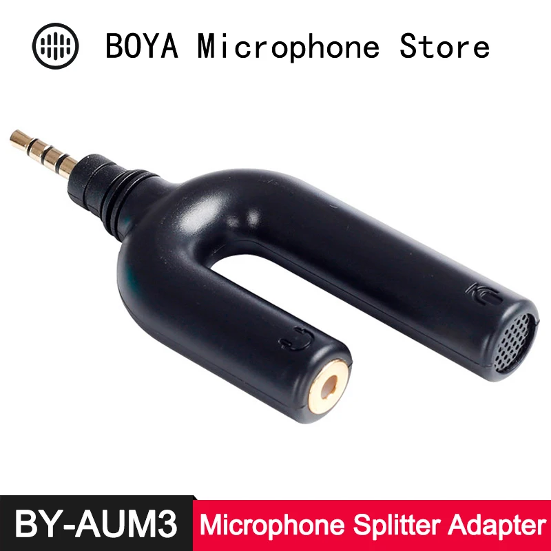 

BOYA Microphone with Headset Splitter Adapter Headphone Output Monitoring for iPhone XS XR X 8 7 Plus ipad iPod Touch Video Mic
