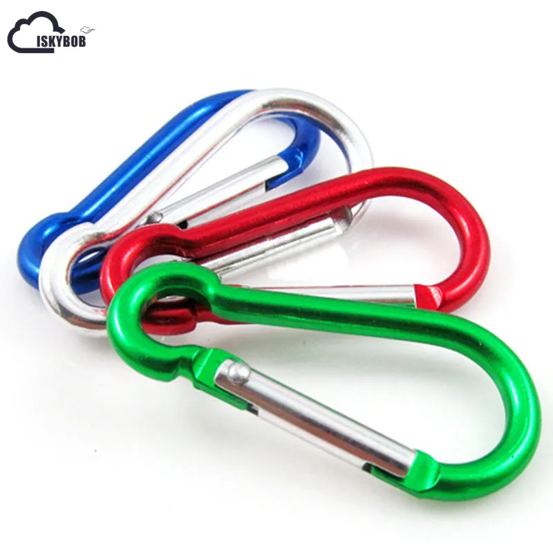 

ISKYBOB Hot Sales 6 pcs Aluminum Carabiner Camp Snap Hook Keychain