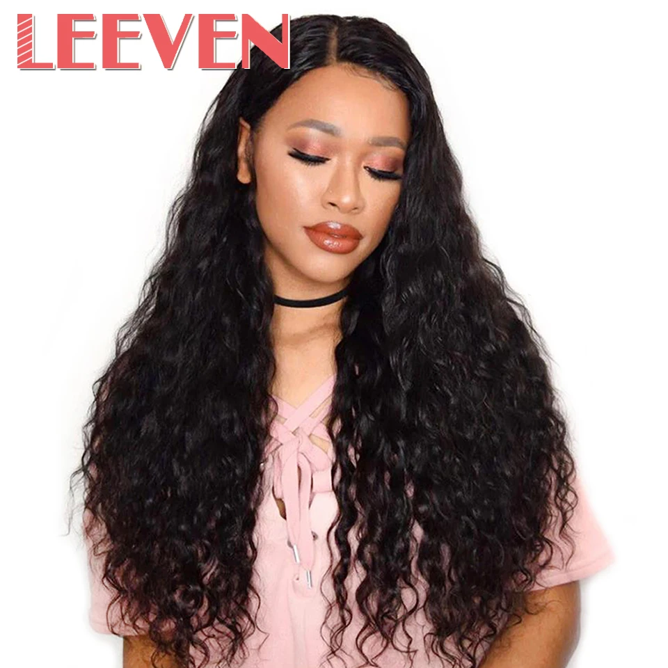 

Leeven Synthetic Lace Front Wig Loose Wave Wigs With Baby Hair For Woman Black Fiber Hair Perruque 180% Density 14''24''
