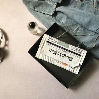 

2019 new printing handbags trend chain slung retro style fashion small newspaper wild personality shoulder bag