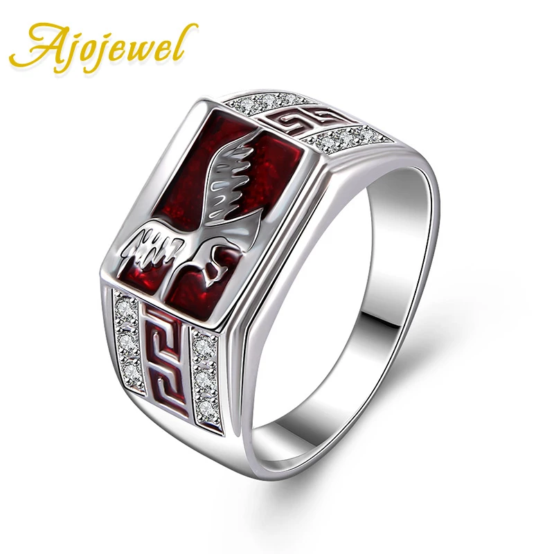 Size 7-9 Enamel Red Black Eagle Ring Rhinestone Fashion Jewelry High Quality | Украшения и аксессуары