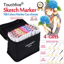 Touchfive Marker 30 40 60 80 168 Colors Brush pen Marker set Sketch Markers Brush Pen Dual Head Art Markers For Draw Manga kids draw manga monsters