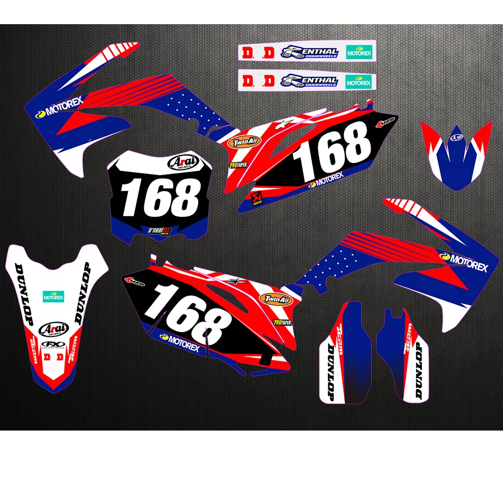 

Customized Number Gloss GRAPHICS & BACKGROUNDS DECAL STICKER for Honda CRF250R CRF250 2010 2011 2012 2013 CRF 250R CRF 250 R