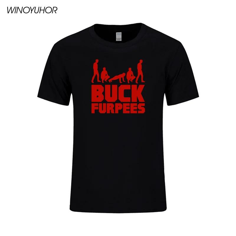 Футболка с принтом Buck Furpees Burpees для мужчин летняя новая мода хлопок футболка для фитнеса топы футболки Camisetas Masculina - Цвет: black