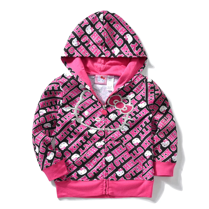 

Kids Girls Pretty Hello Kitty Windproof Hoodies Childrens Jacket 2018 Windbreaker Clothes For Teens Coat Outerwear 8 10 12 Years