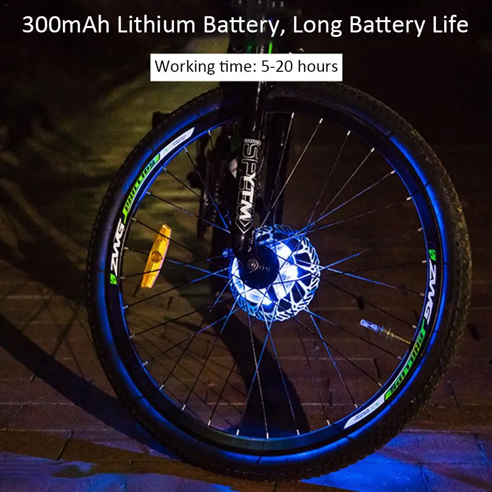 Sale USB Rechargeable Bike Wheel Hub Lights Waterproof Colorful LED Cycling Light Walker Bicycle Spoke Lights Safety Warning Tool 8