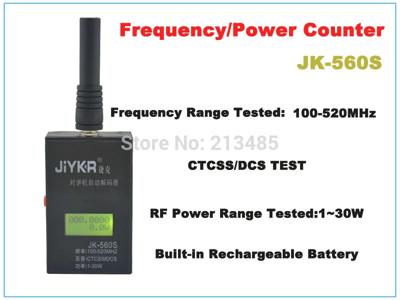 JK-560S портативная частота, мощность, CTCSS & DCS 3 в 1 Частотный счетчик 100-520 МГц, CTCSS/DCS, 1-30 Вт Частотный метр