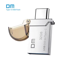 Free shipping DM PD019 16GB 32GB 64GB USB3.0 with double connector used for OTG smart phone and computer 100% waterproof