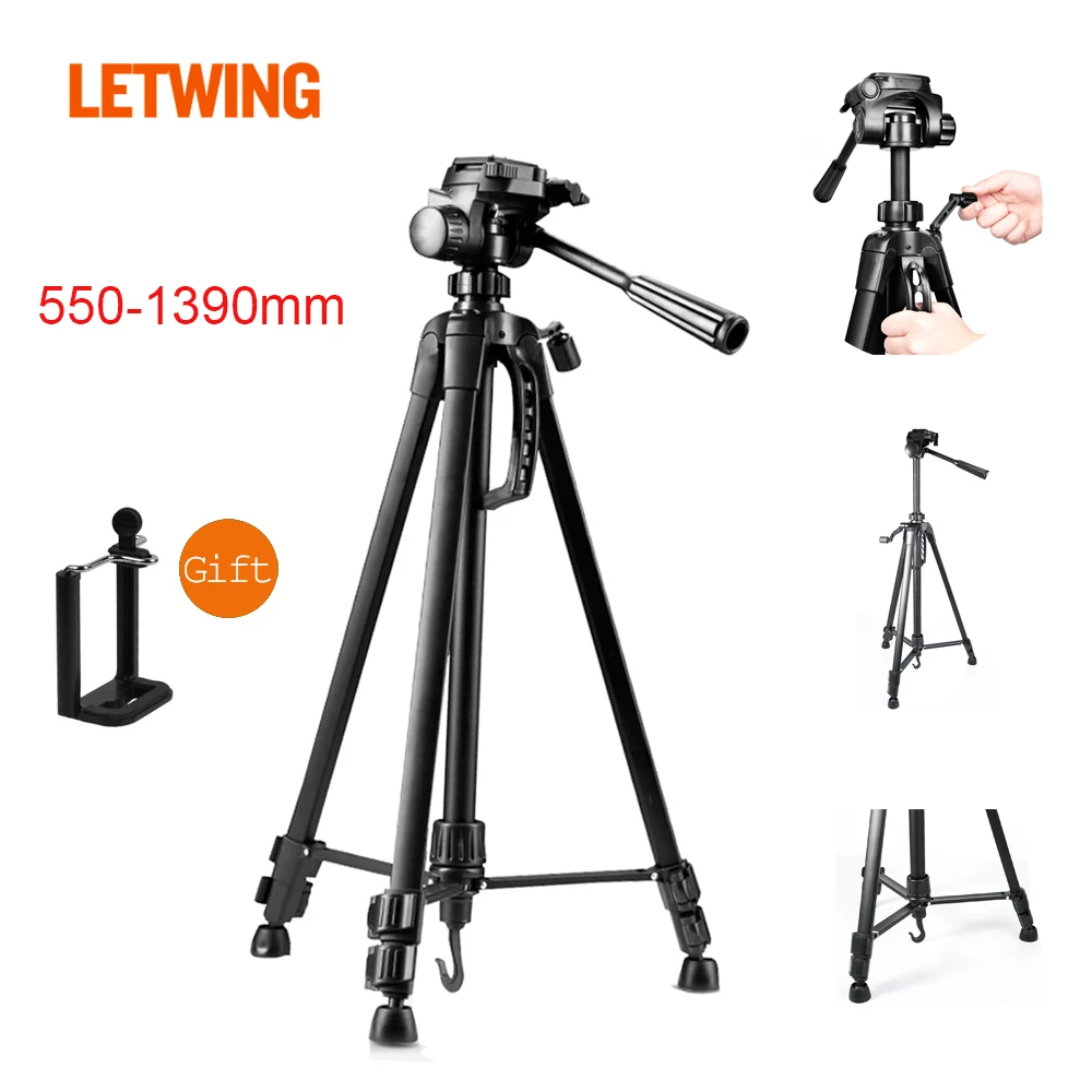 

WEIFENG 3520 Professional Tripod with Plate 1.4m Portable Lightweight Monopod Bracket with 1/4 Screw for Phone Camera Selfie
