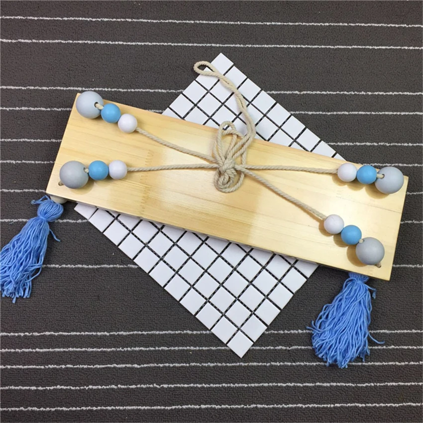  Nordic Style Wooden Beads Hanging Mobile Toys Wall-amounted Decor Living Room Bedroom Baby Girls Bo - 32966870787