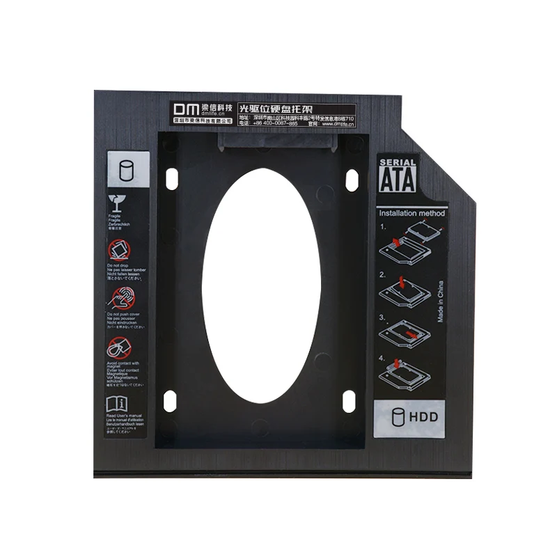 DM HDD Caddy DW95 9 5mm Plastic Optibay SATA 3 0 Hard Disk Drive Box Enclosure