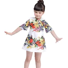 Высококачественное дизайнерское итальянское детское платье с цветочным принтом Модное детское платье с цветочным рисунком праздничное платье принцессы на год, 18M01