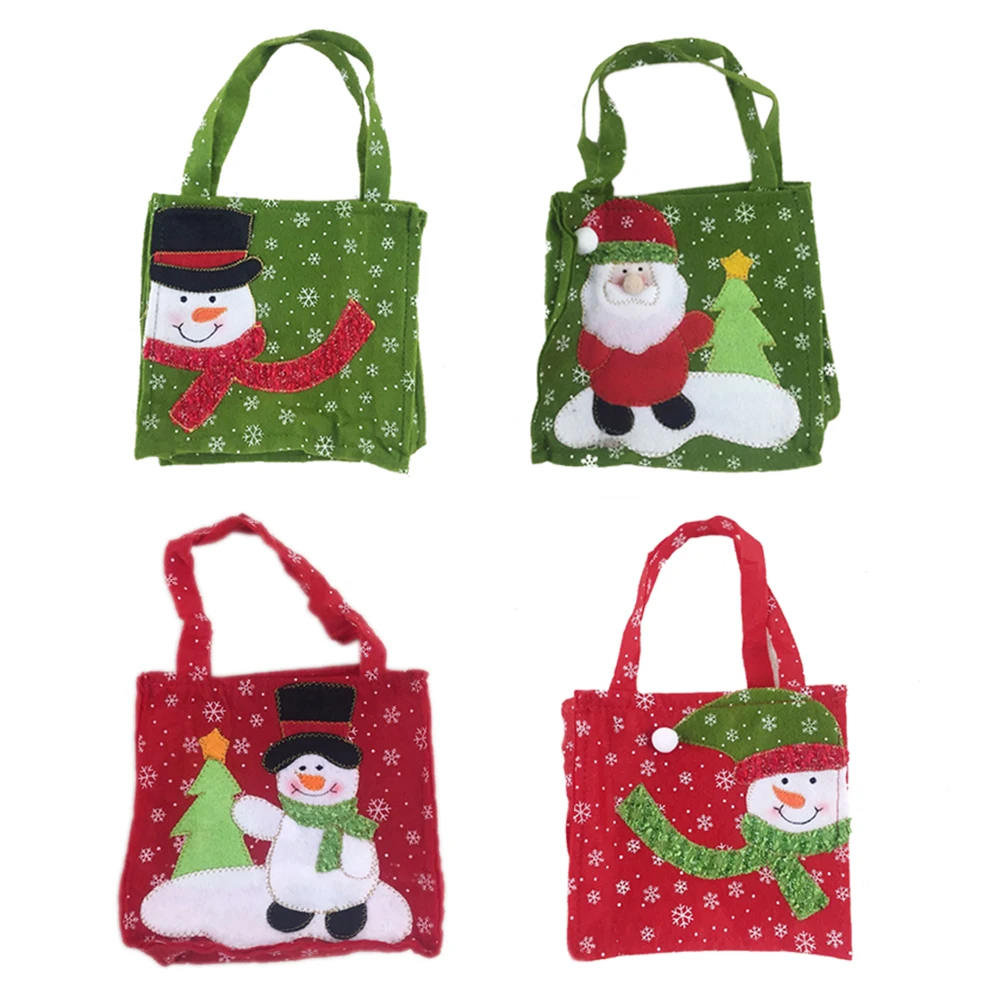1 шт. Подарочная сумка с рождественским Санта Клаусом и снеговиком детские сумки для конфет тканевые упаковочные сумки вечерние, свадебные конфетная сумка для детей