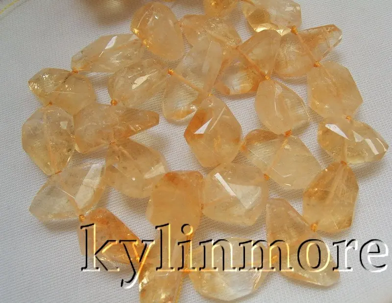 

10x20-14x24mm yellow Crystal Faceted Nugget Beads