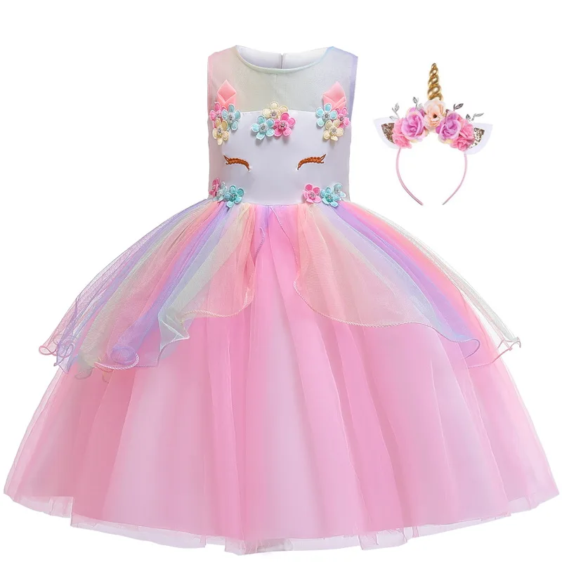Girls Unicorn Costumes Girl Rainbow Flowers Tutu Dresses With Unicorn Headband Horn Flower Hair Hoop Set for Kids Birthday Theme Girls Unicorn Costumes Girl Rainbow Flowers Tutu Dresses With Unicorn Headband Horn Flower Hair Hoop Set for Kids Birthday Theme