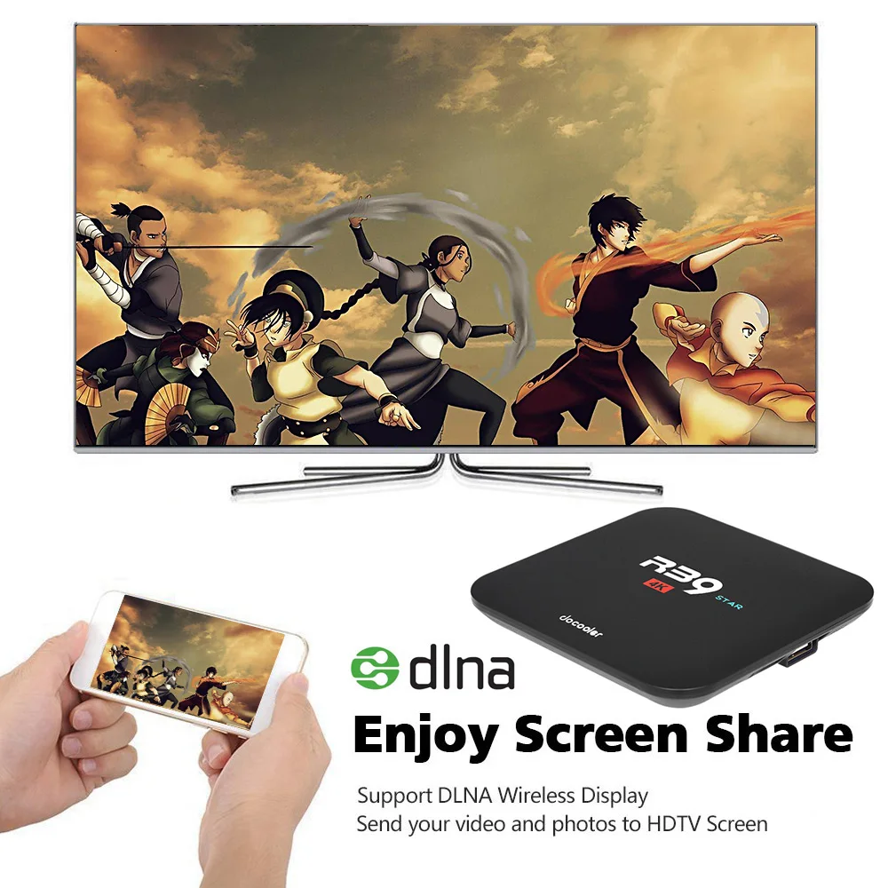 Docooler R39 звезда ТВ Box Smart Android 7,1 RK3229 4 ядра, 4 K, 2 Гб оперативной памяти, 16 Гб встроенной памяти, wi-fi, tv Box HD медиаплеер Android tv Box