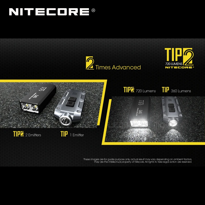  New Arrival NITECORE TIP2 720 Lumens Dual-Core Magnetic Keychain Light with Ultimate Double Power U - 33043168087