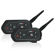 Dual Pack EJEAS E6 Motorcycle Communication System VOX Bluetooth Intercom Moto Helmet Headset GPS MP3 for 2 Riders