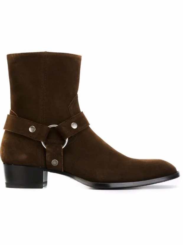 6 color men shoes luxury brand Chelsea mens western motorcycle boots