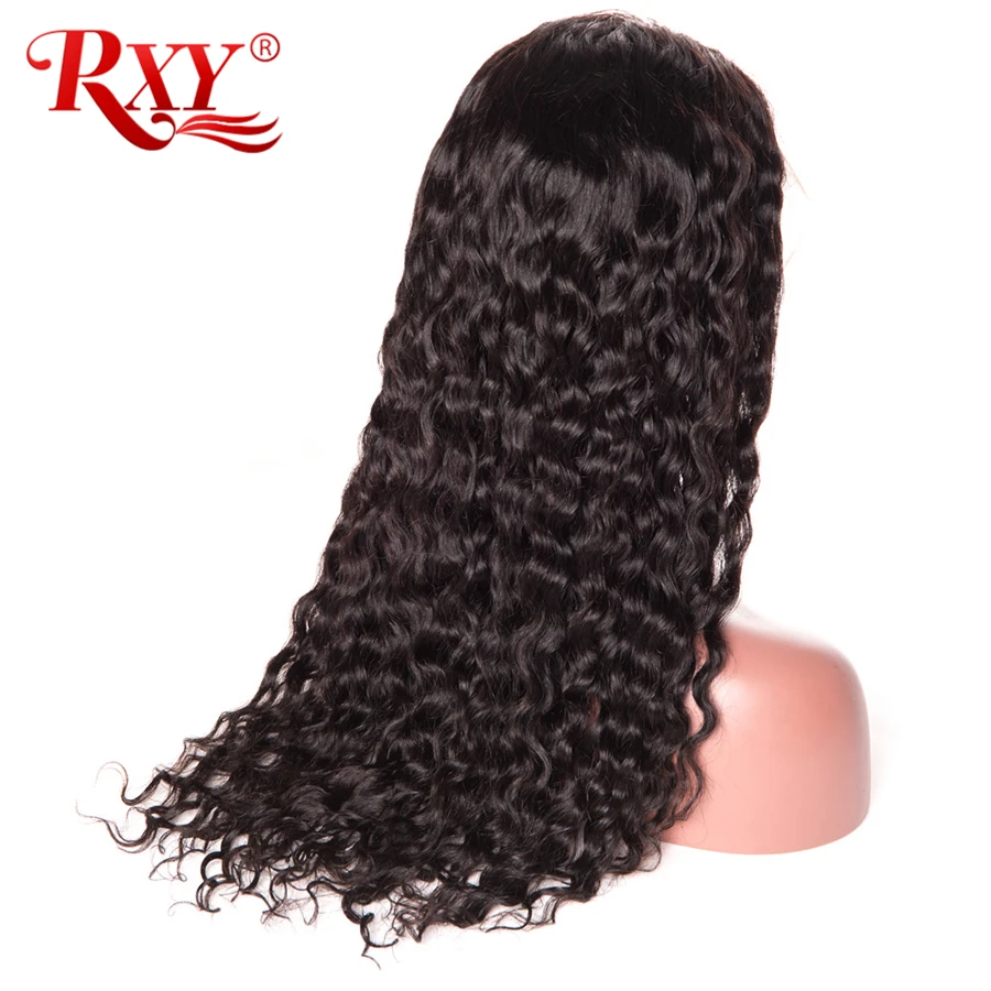 Peruvian Water Wave 360 Lace Frontal Wig Pre Plucked With Baby Hair Lace Front Human Hair Wigs For Women RXY Remy Black Lace Wig (2)