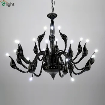 

Italy Fabio Fornasier Led Chandelier Post Modern Plated Metal Swan Chandelier Lighting Luxury Lustre Chrome G4 Chandelier Lamp