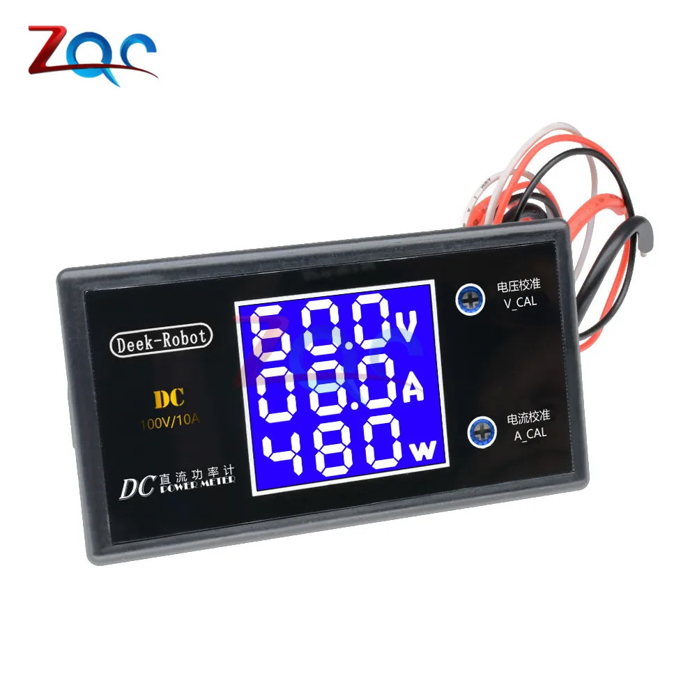 DC 0-100V 10A 1000W LCD Digital Voltmeter Ammeter Wattmeter Voltage Current Power Meter Volt Detector Tester Monitor 12V 24V 36V