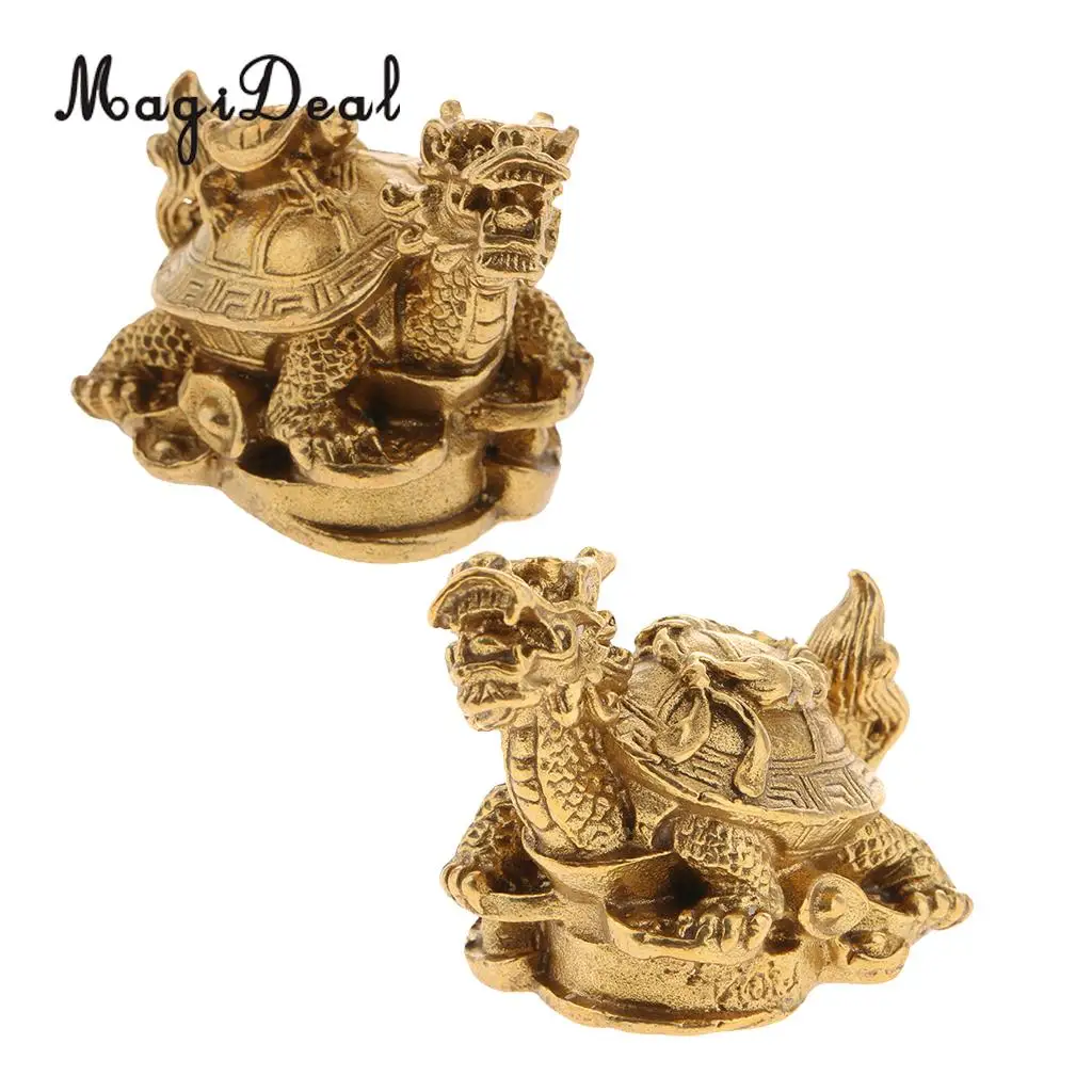 Feng Shui Wealth Prosperity Dragon Turtle Statue Lucky Wealth Ancient Coins Housewarming Congratulatory Gift