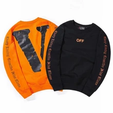 Neue Herbst Winter Männer Sweatshirts 100% Baumwolle Paare Hoodies Off White Vlone Feleece Pullover O Neck Männer Hip Hop Streetwear